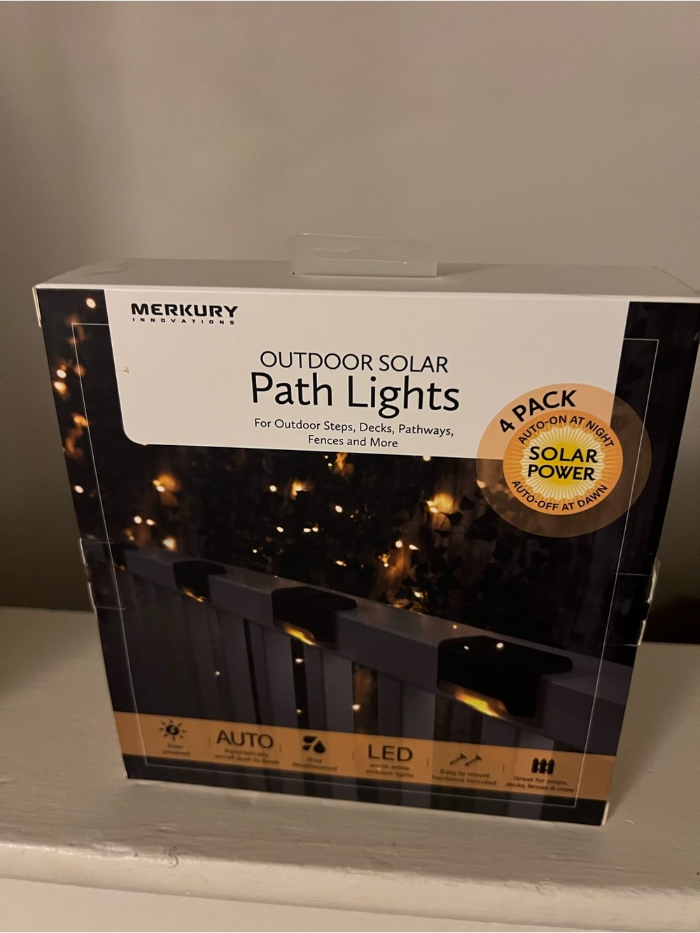 Merkury Innovations Outdoor Solar Path Lights - Warm White (4 Pack)